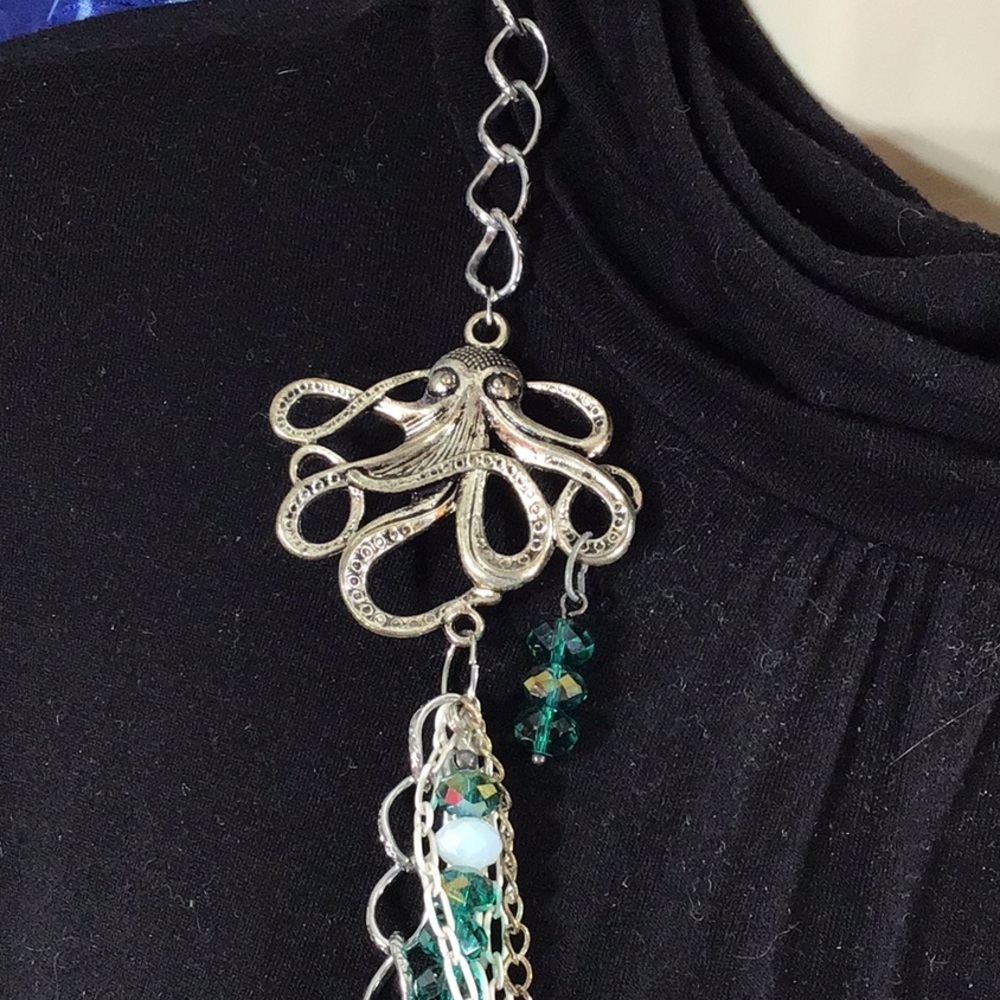 Beaded layered octopus necklace